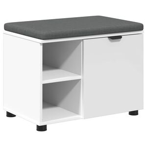 vidaXL Predsieňov&aacute; lavica s vank&uacute;&scaron;om s poličkou Biely 60 x 38 x 46 cm