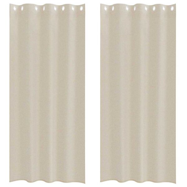 vidaXL Voile záclona 2 pcs Piesková 225 x 140 cm Polyester