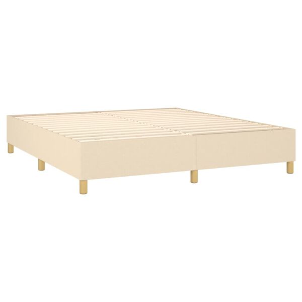 vidaXL Boxspring posteľ s matracom kr&eacute;mov&aacute; 200x200 cm l&aacute;tka