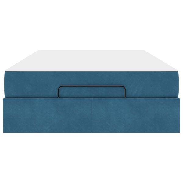 vidaXL R&aacute;m postele s matracom s matracmi 2 pcs Modr&aacute; Zamat