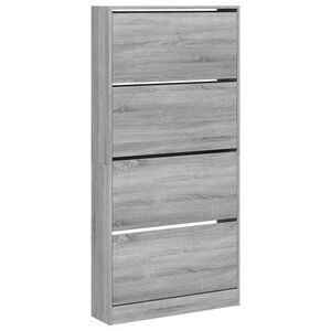 vidaXL Botn&iacute;k so 4 v&yacute;klopn&yacute;mi z&aacute;suvkami siv&yacute; dub sonoma 80x21x163,5 cm