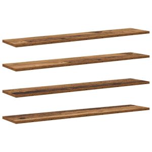 vidaXL Polica na knihy 4 pcs Hned&aacute; 100 x 20 x 1,5 cm Kompozitn&eacute; drevo