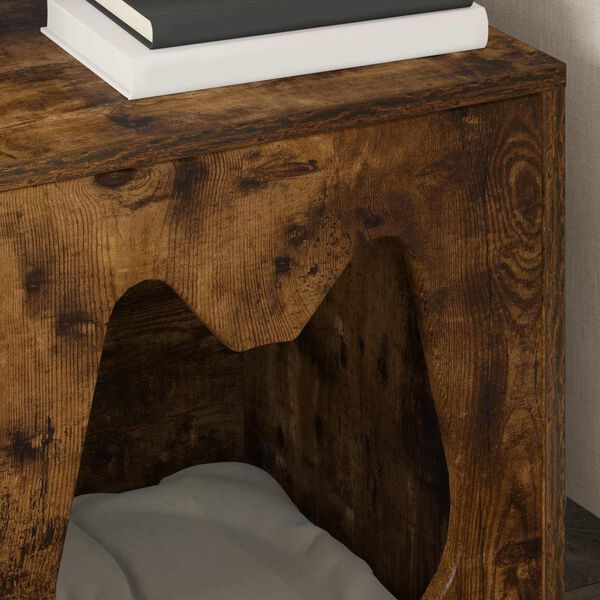 vidaXL Mačka Dom Dymov&aacute; dub 42,5 x 40 x 53,5 cm Kompozitn&eacute; drevo