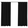 vidaXL Zatemňovacie z&aacute;vesy,ľanov&yacute; vzhľad,h&aacute;čiky 2ks,antracit 140x175cm