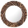 vidaXL N&aacute;stenn&eacute; zrkadlo 60 cm teakov&eacute; drevo okr&uacute;hle