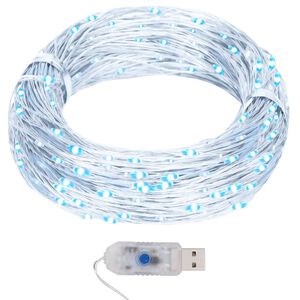 vidaXL LED mikro sveteln&aacute; reťaz 40 m 400 LED studen&aacute; biela 8 funkci&iacute;