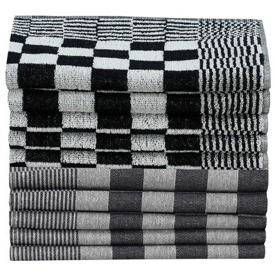 vidaXL 20-dielna súprava uterákov čierno-biela bavlna