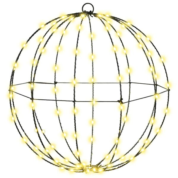 vidaXL Lopta s 192 LED-i 2 pcs Tepl&aacute; biela 40 x 40 x 43,5 cm Kov