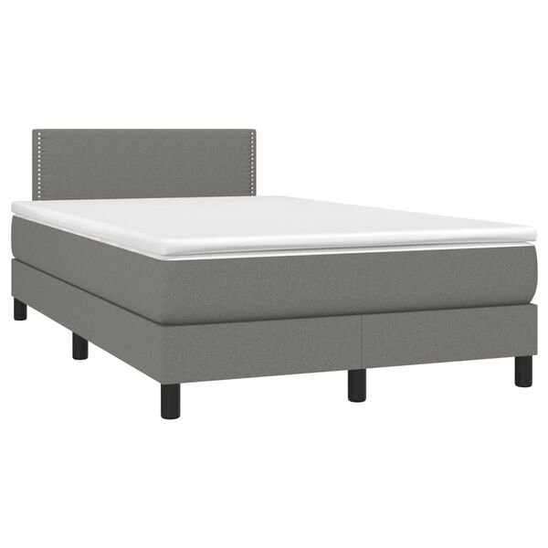 vidaXL Boxspring posteľ s matracom, tmavosiv&aacute; 120x190 cm, l&aacute;tka
