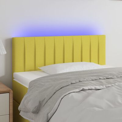 vidaXL Čelo postele s LED zelené 80x5x78/88 cm látka