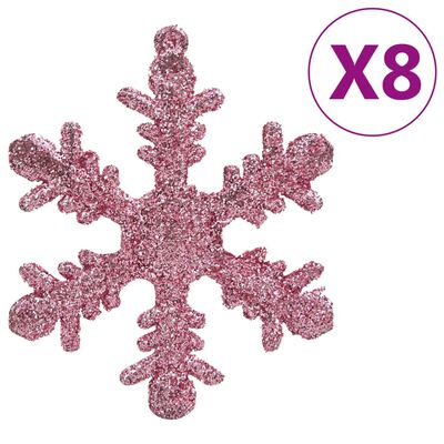 vidaXL 111-dielna sada vianočných ozdôb ružová polystyrén