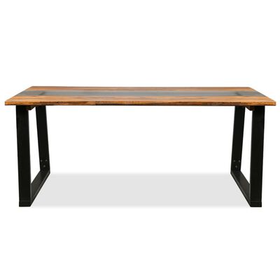 vidaXL Jedálenský stôl z agátového dreva a skla, 180x90x75 cm