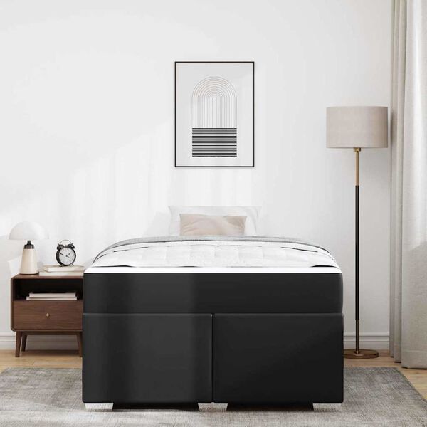 vidaXL R&aacute;m postele s matracmi Čierna 120 x 190 cm l&aacute;tka
