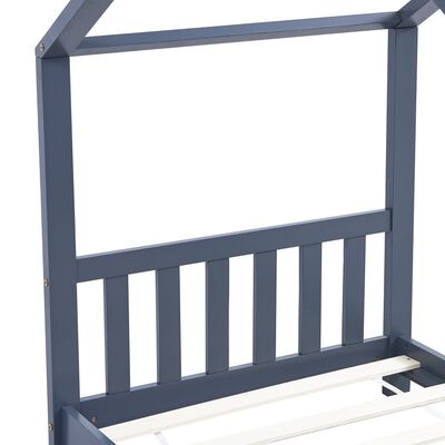 vidaXL Detský posteľný rám sivý 70x140 cm borovicový masív