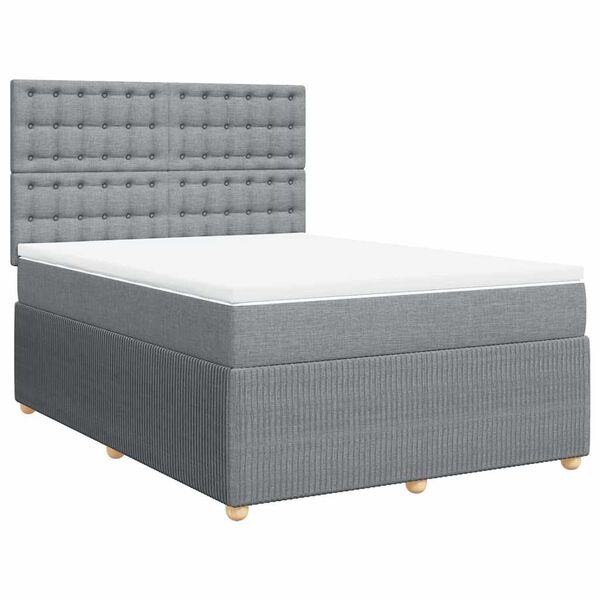 vidaXL Boxspring posteľ s matracom bledosiv&aacute; 140x200 cm l&aacute;tka