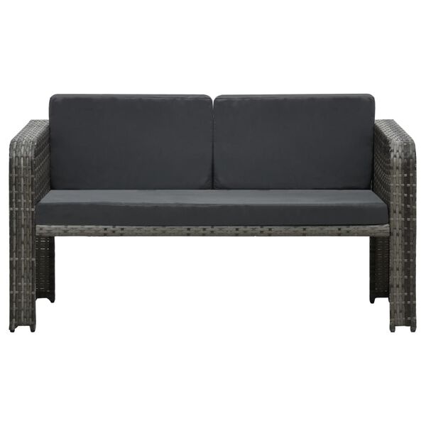 vidaXL 4-dielna z&aacute;hradn&aacute; sedacia sada s vank&uacute;&scaron;mi antracitov&aacute; polyratan