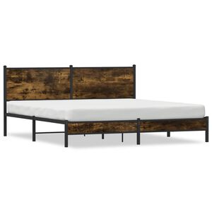 vidaXL Kovov&yacute; posteľn&yacute; r&aacute;m bez matraca dymov&yacute; dub 180x200 cm