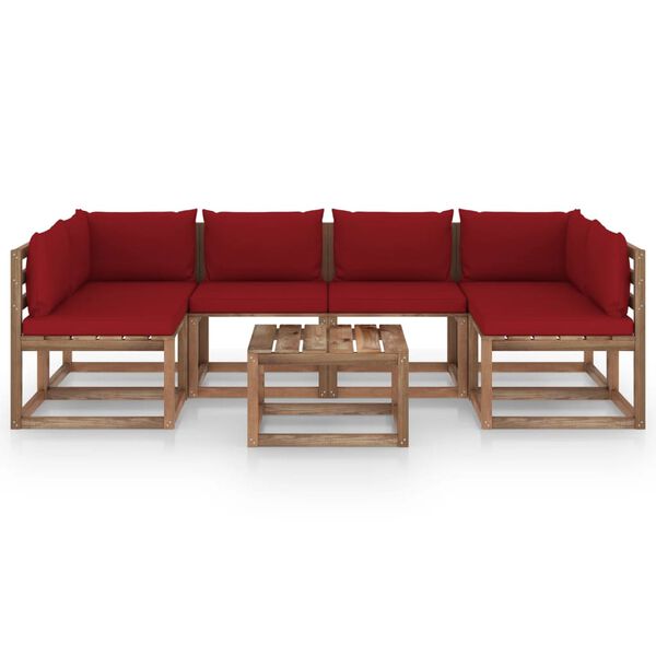 vidaXL 7-dielna paletov&aacute; s&uacute;prava s podložkami, impregnovan&aacute; borovica