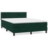 vidaXL Posteľn&yacute; r&aacute;m boxsping s matracom tmavozelen&yacute; 140x190 cm zamat