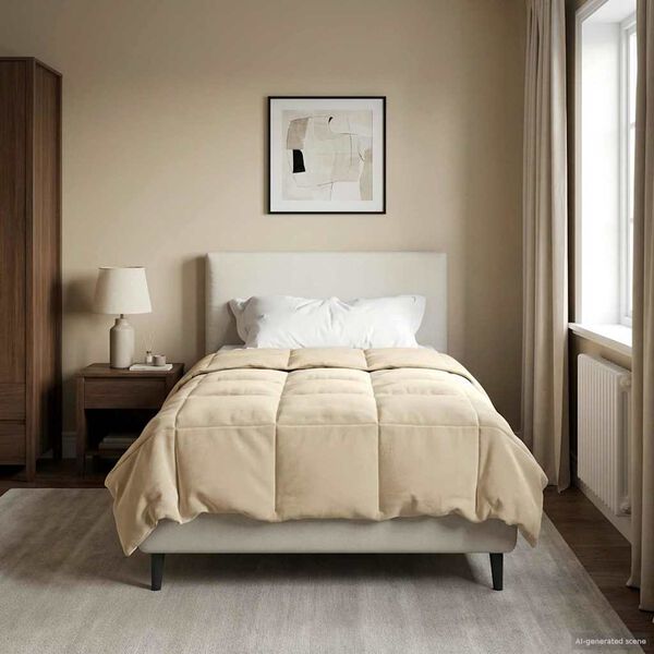 vidaXL Zimn&yacute; prehoz &Scaron;nurovan&yacute; Kr&eacute;mov&aacute; 155 x 200 cm Mikrovl&aacute;kno