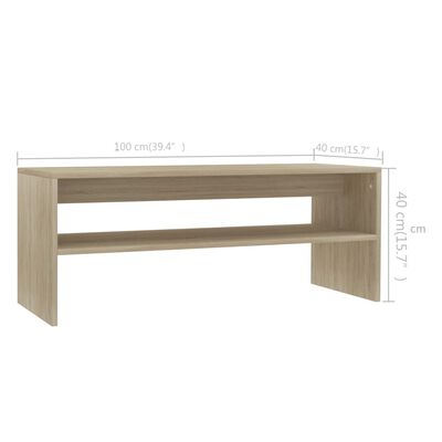vidaXL Konferenčný stolík, dub sonoma 100x40x40 cm, drevotrieska