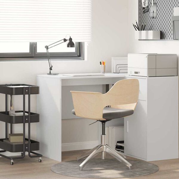 vidaXL Stôl s poličkou Biela 102 x 50 x 75 cm Kompozitné drevo