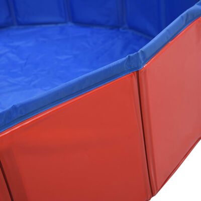 vidaXL Skladací bazén pre psov červená 160x30 cm PVC