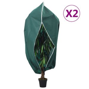 vidaXL Fl&iacute;sov&eacute; kryty na rastliny so zipsom 2 ks 70 g/m&sup2; 3,93x3,5 m
