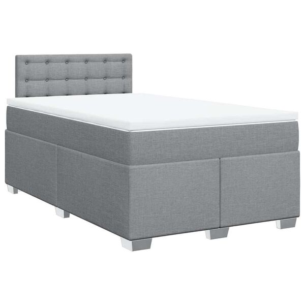 vidaXL Boxspring posteľ s matracom bledosivá 120x190 cm látka
