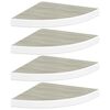 vidaXL N&aacute;stenn&eacute; rohov&eacute; police 4 ks dub a biele 35x35x3,8 cm MDF