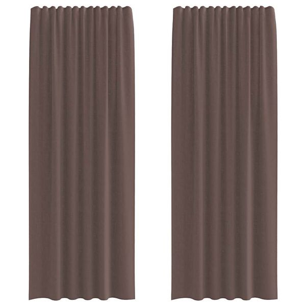 vidaXL voálové závesy s vrchnou časťou, 2 ks, hnedé
