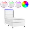 vidaXL Boxspring posteľ s matracom a LED biela 100x200 cm umel&aacute; koža