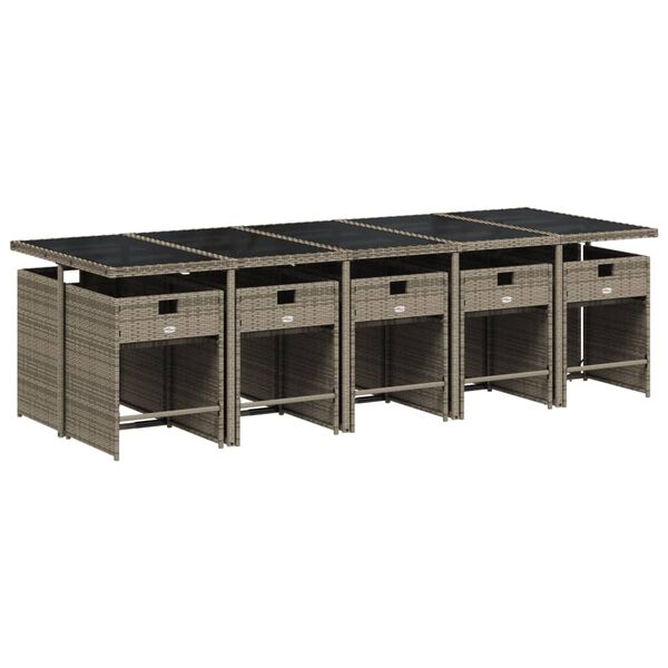 vidaXL 11-dielna z&aacute;hradn&aacute; jed&aacute;lensk&aacute; s&uacute;prava s vank&uacute;&scaron;mi siv&aacute; polyratan