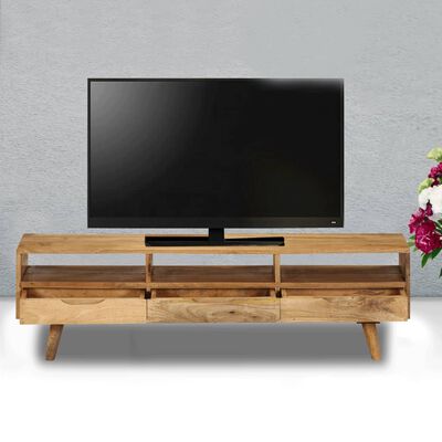 vidaXL TV skrinka, masívne mangovníkové drevo 140x30x41 cm