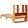 vidaXL Posteľ s knižnicou bez matraca voskov&aacute; 90x200 cm borovica