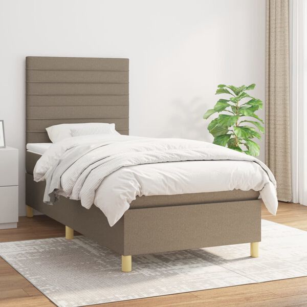 vidaXL Boxspring posteľ s matracom sivohned&yacute; 100x200 cm l&aacute;tka