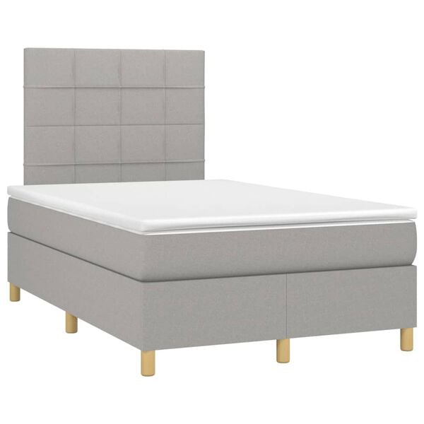 vidaXL Boxspring posteľ s matracom bledosiv&aacute; 120x200 cm l&aacute;tka