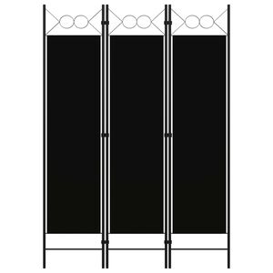 vidaXL Parav&aacute;n s 3 panelmi, čierny 120x180 cm