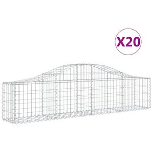 vidaXL Obl&uacute;kov&yacute; gabionov&yacute; k&ocirc;&scaron; 20 ks 200x30x40/60 cm pozinkovan&eacute; železo