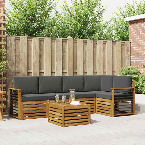 vidaXL S&uacute;pravy pohoviek s vank&uacute;&scaron;om 6 pcs Pr&iacute;rodn&aacute; a antracitov&aacute;