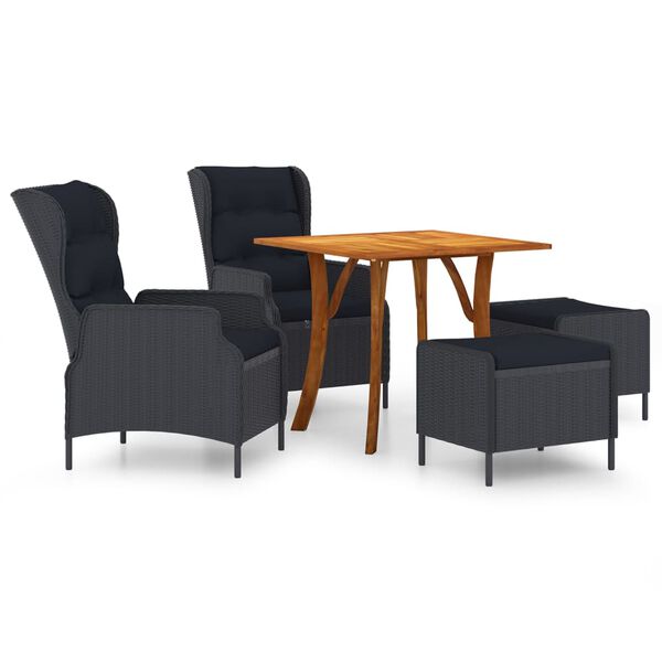 vidaXL 5-dielna z&aacute;hradn&aacute; jed&aacute;lensk&aacute; s&uacute;prava tmavosiv&aacute;