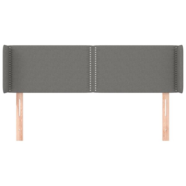 vidaXL Čelo postele so z&aacute;hybmi tmavosiv&eacute; 147x16x78/88 cm l&aacute;tka