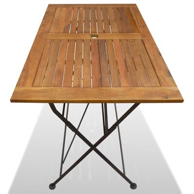 vidaXL Skladací záhradný stôl 120x70x74 cm, akáciový masív