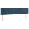 vidaXL Čelo postele so z&aacute;hybmi tmavomodr&aacute; 203x16x78/88 cm zamat