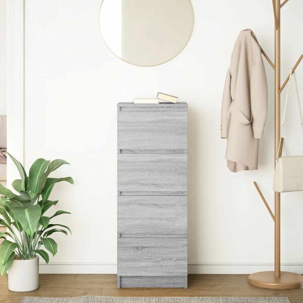 vidaXL Komoda siv&yacute; dub sonoma 37,5x35x99 cm spracovan&eacute; drevo