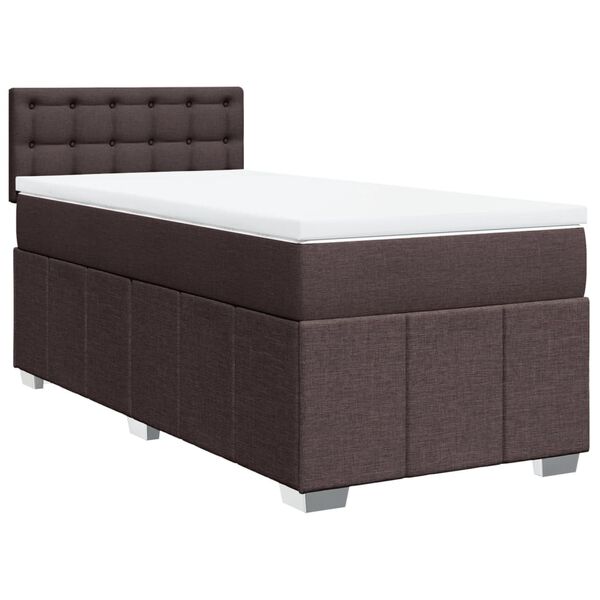 vidaXL Boxspring posteľ s matracom tmavohned&aacute; 90x190 cm l&aacute;tka