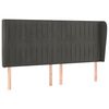 vidaXL Čelo postele so z&aacute;hybmi tmavosiv&eacute; 203x23x118/128 cm zamat