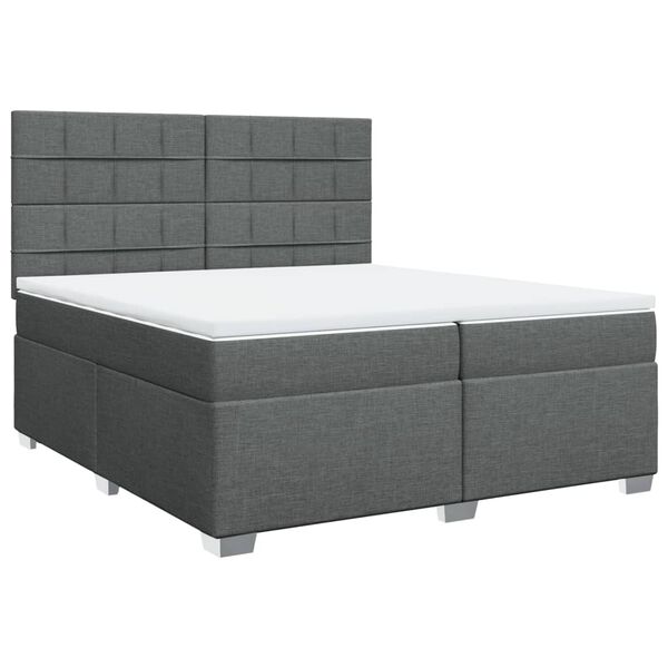 vidaXL Boxspring posteľ s matracom tmavosiv&aacute; 200x200 cm l&aacute;tka