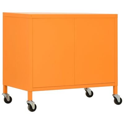 vidaXL Úložná skrinka, oranžová 60x35x56 cm, oceľ