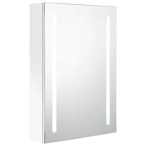 vidaXL LED k&uacute;peľňov&aacute; zrkadlov&aacute; skrinka žiariv&aacute; biela 50x13x70 cm